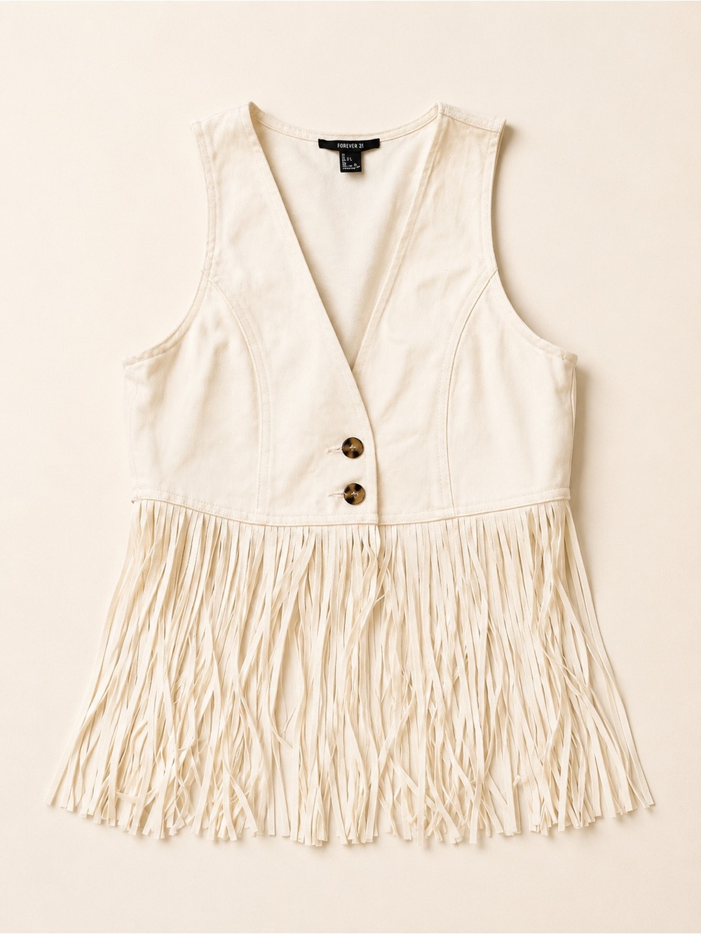 Forever 21 Ivory Sleeveless Top